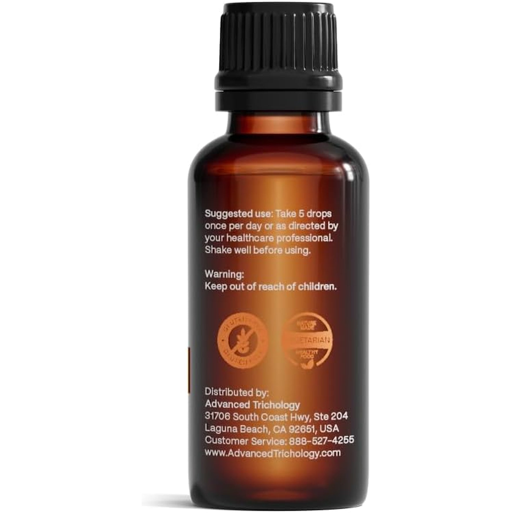 Advanced Trichology Vegetarian Liquid Vitamin D3-5000 Iu High Absorption - 1000 Iu per Drop - 6 Month Supply - Gluten Free 365 VIT D - 1 Fluid Ounce (Pack of 1)
