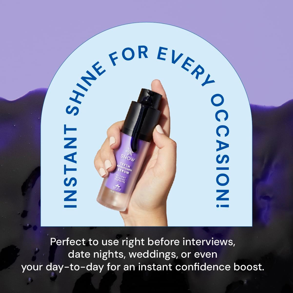 SNOW Teeth Brightening Purple Serum | Gentle & Enamel Safe Instant Brightening for Brighter Smile | Dental Care, Hygiene, & Tooth Care Bright Smile for Events Daily Confidence 2 Month Supply
