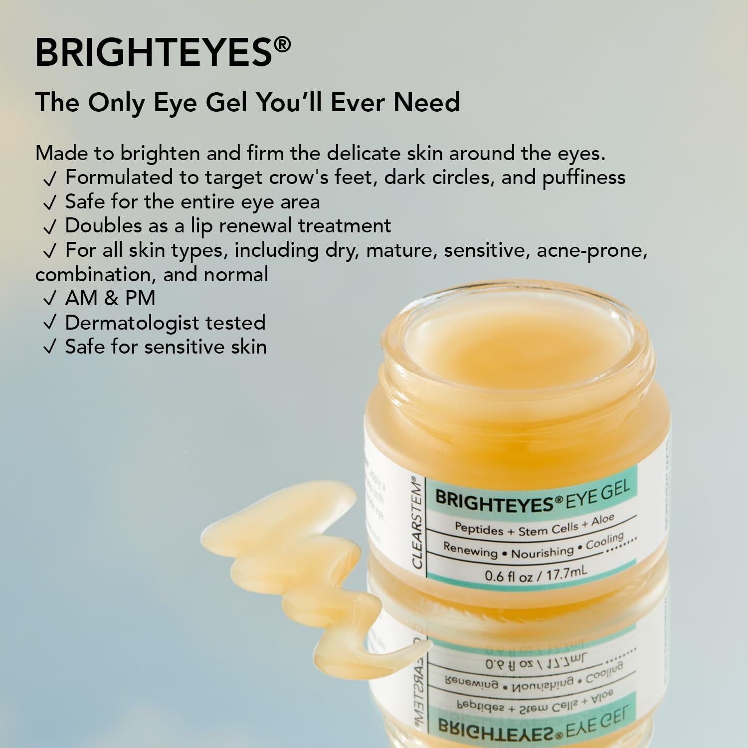 CLEARSTEM BRIGHTEYES® Eye Gel – 17.7ml | Anti-Ageing, De-Puffing & Brightening Eye Treatment