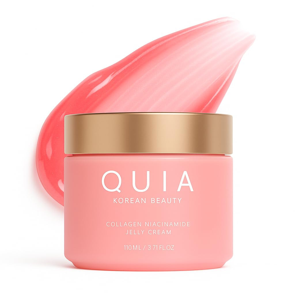 QUIA Collagen Jelly Cream – Lightweight Gel Moisturizer for Glowing, Plump Skin – with Niacinamide and Peptides – Korean Skincare for Daily Hydration