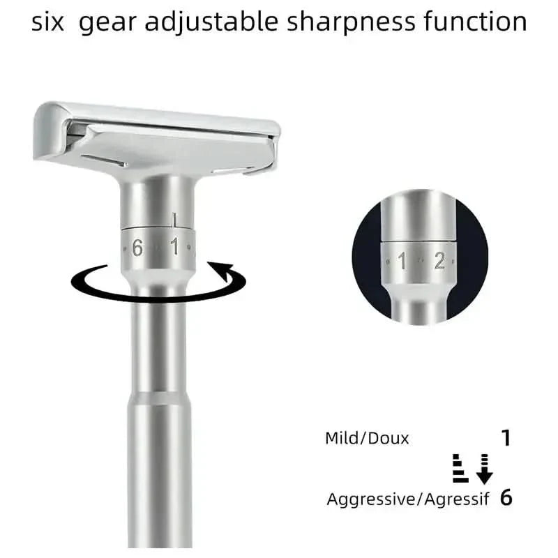 Classic Men's Adjustable Double Edge Safety Razor: Premium Shaving Experience - Glam Global UKGlam Global UK