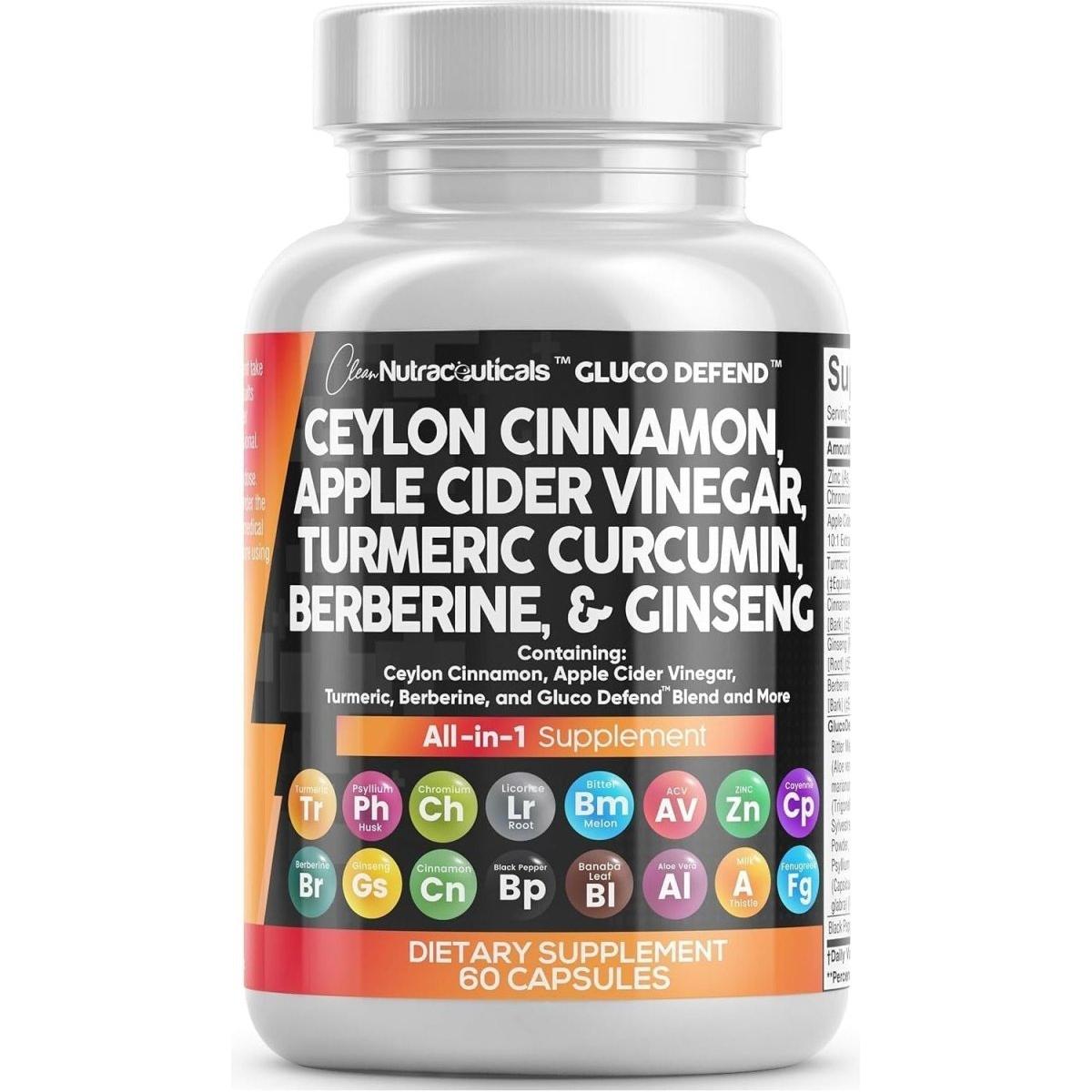 Clean Nutraceuticals Gluco Defend All - in - 1 Supplement - 60 Capsules - Glam Global UKClean Nutraceuticals