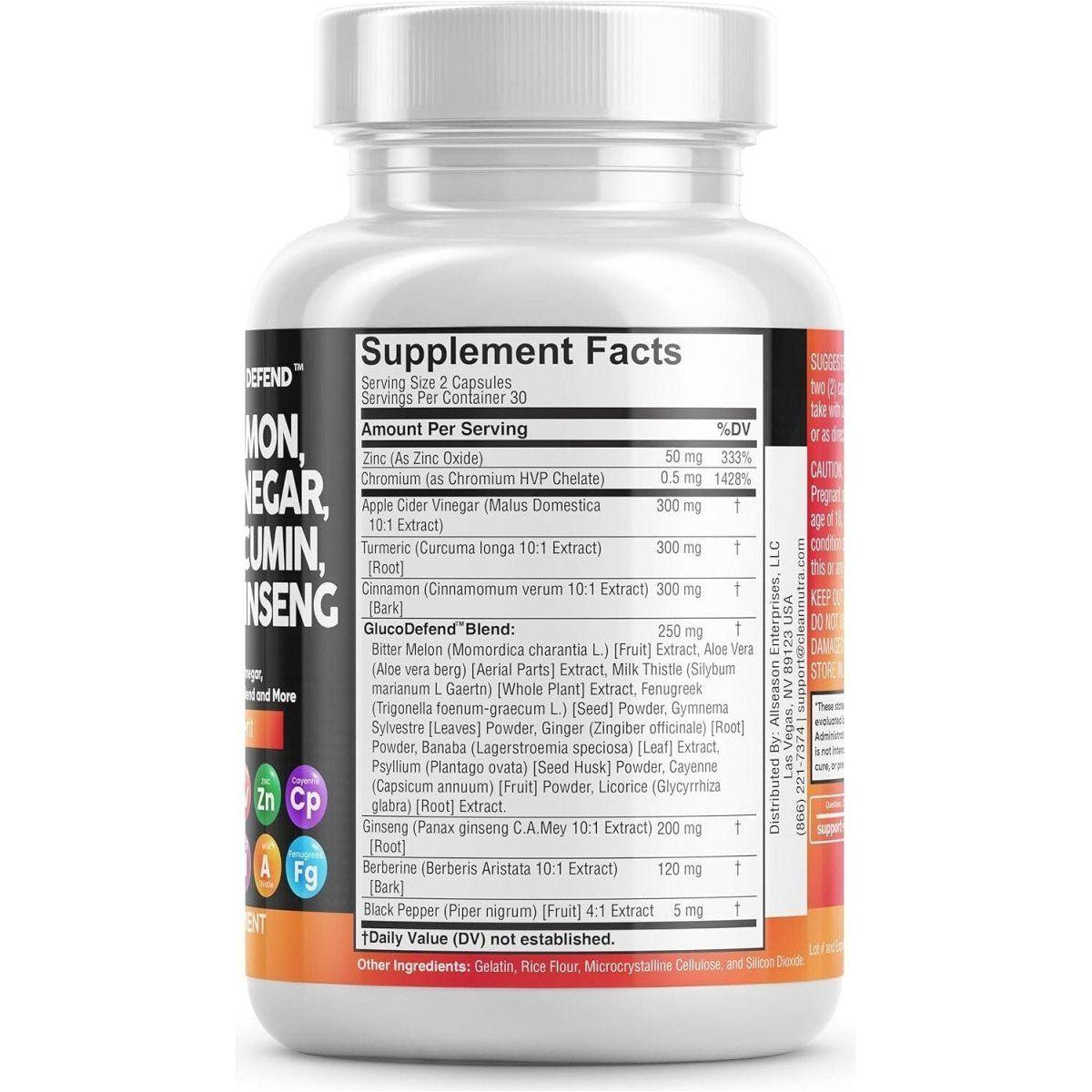 Clean Nutraceuticals Gluco Defend All - in - 1 Supplement - 60 Capsules - Glam Global UKClean Nutraceuticals