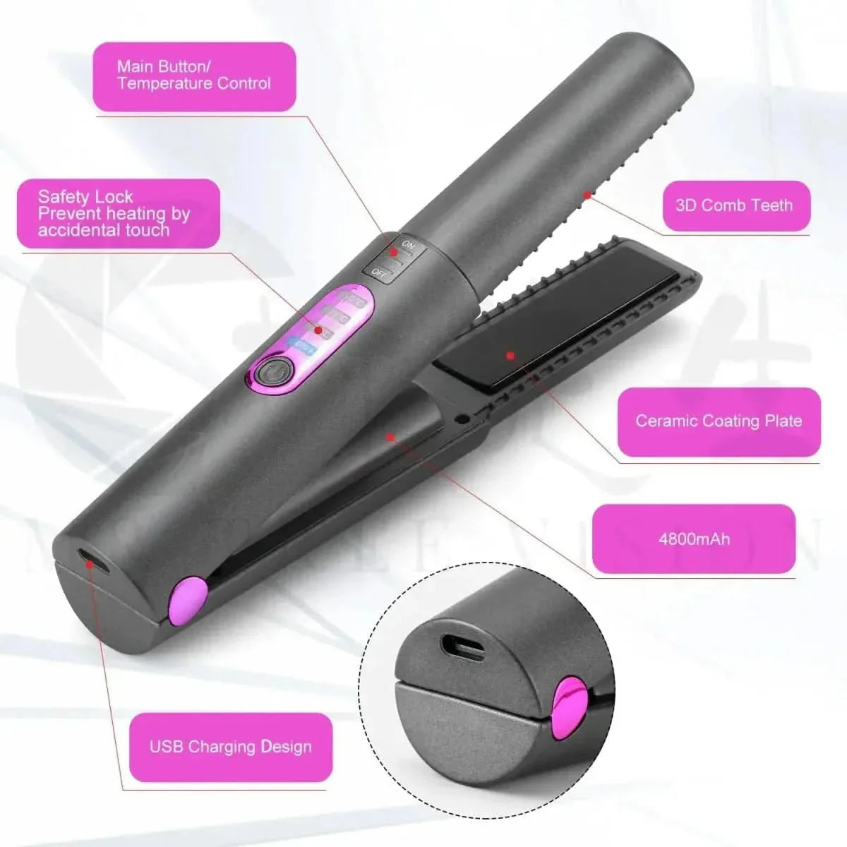 Cordless Hair Straightener and Curler - Glam Global UKGlam Global UK