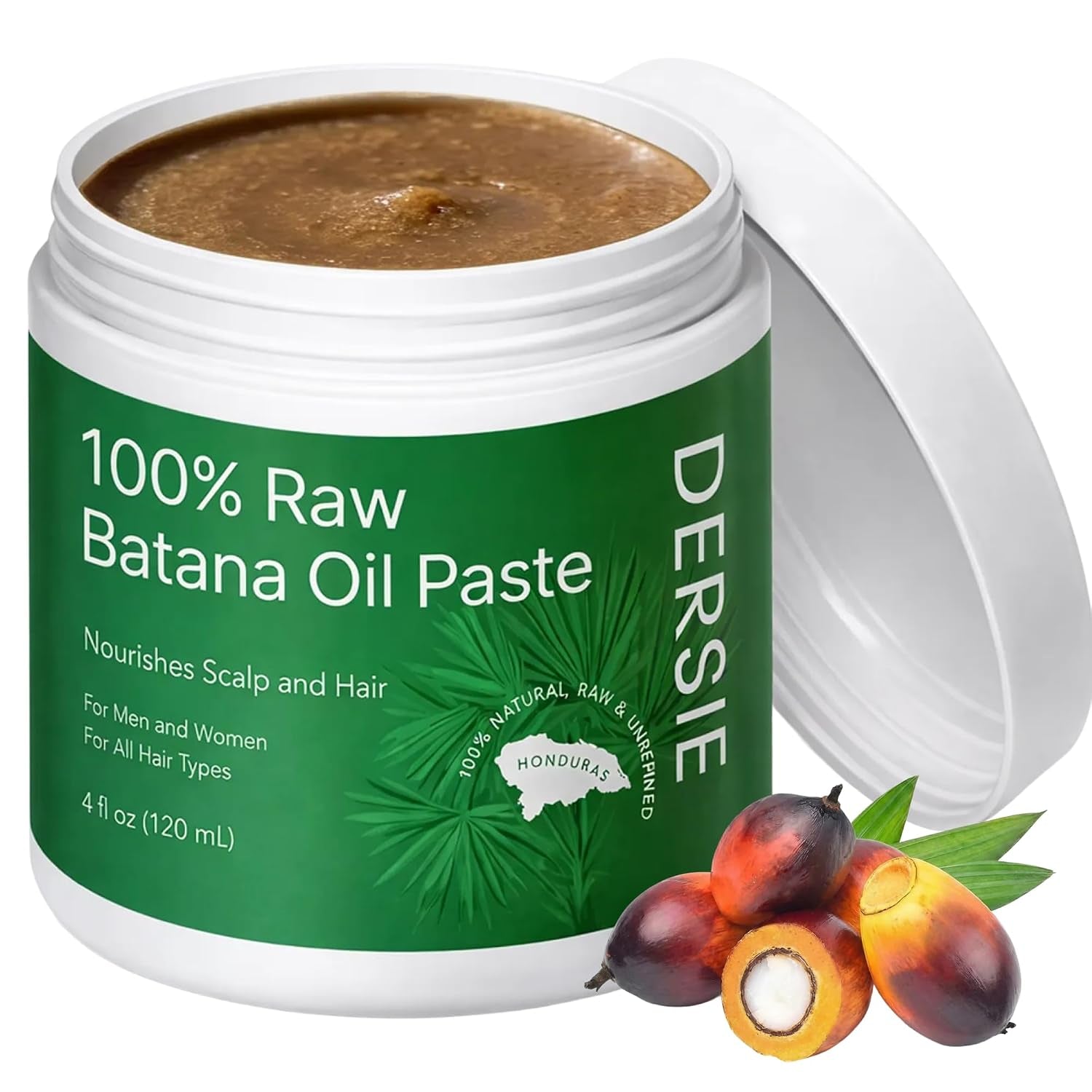 Dersie 100% Raw Batana Oil: Unrefined Raw Batana Oil Paste Sourced from Honduras (4 Oz)
