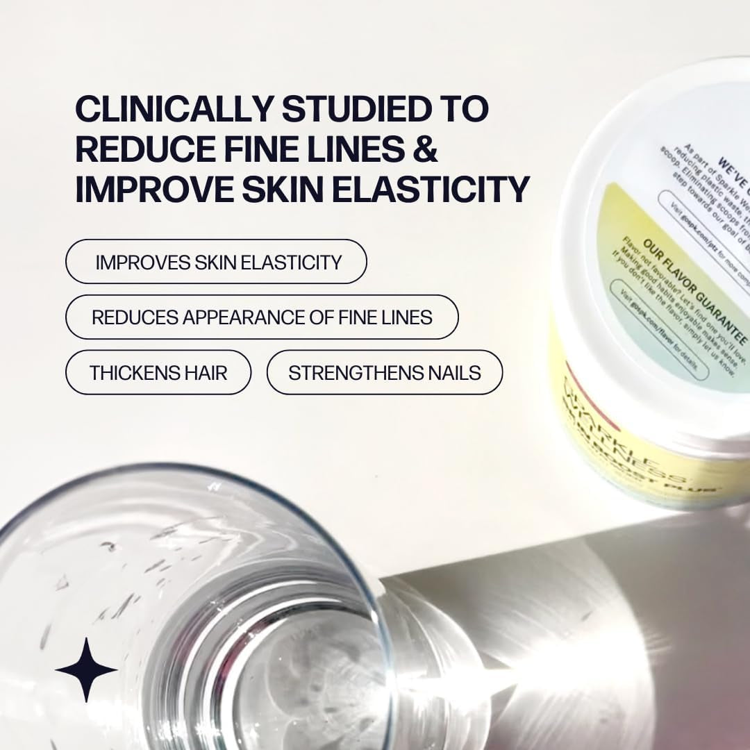 Sparkle Wellness Skin Boost Plus Mixed Berry – 30 Servings | VERISOL Collagen Peptides, Vitamin C & Hyaluronic Acid | Hair, Skin & Nail Health