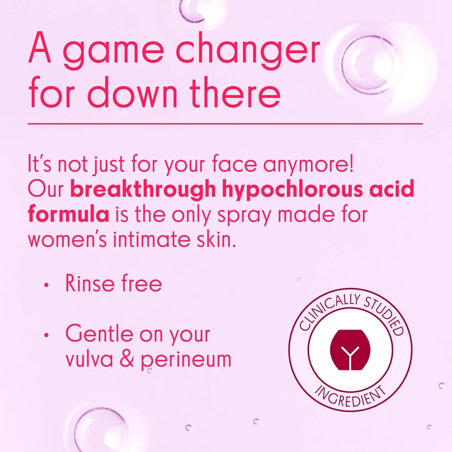 Love Wellness Hypochlorous Acid Intimate Cleanser Spray – FDA-Cleared pH Balanced Formula for Irritated Skin & Buildup Removal | Fragrance-Free | 120ml