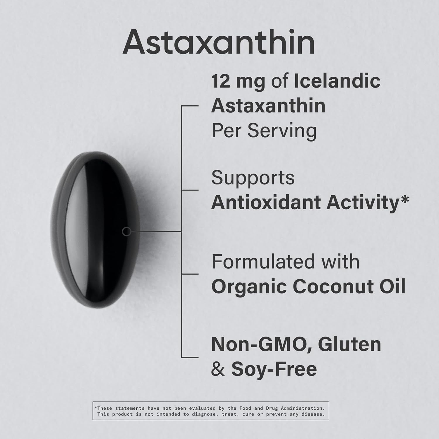 Sports Research® Triple Strength Astaxanthin 12Mg W/Organic Coconut Oil - Antioxidant Supplement for Skin & Eye Health Support* - Soy Free · Non-Gmo · Gluten Free - 60 Softgels