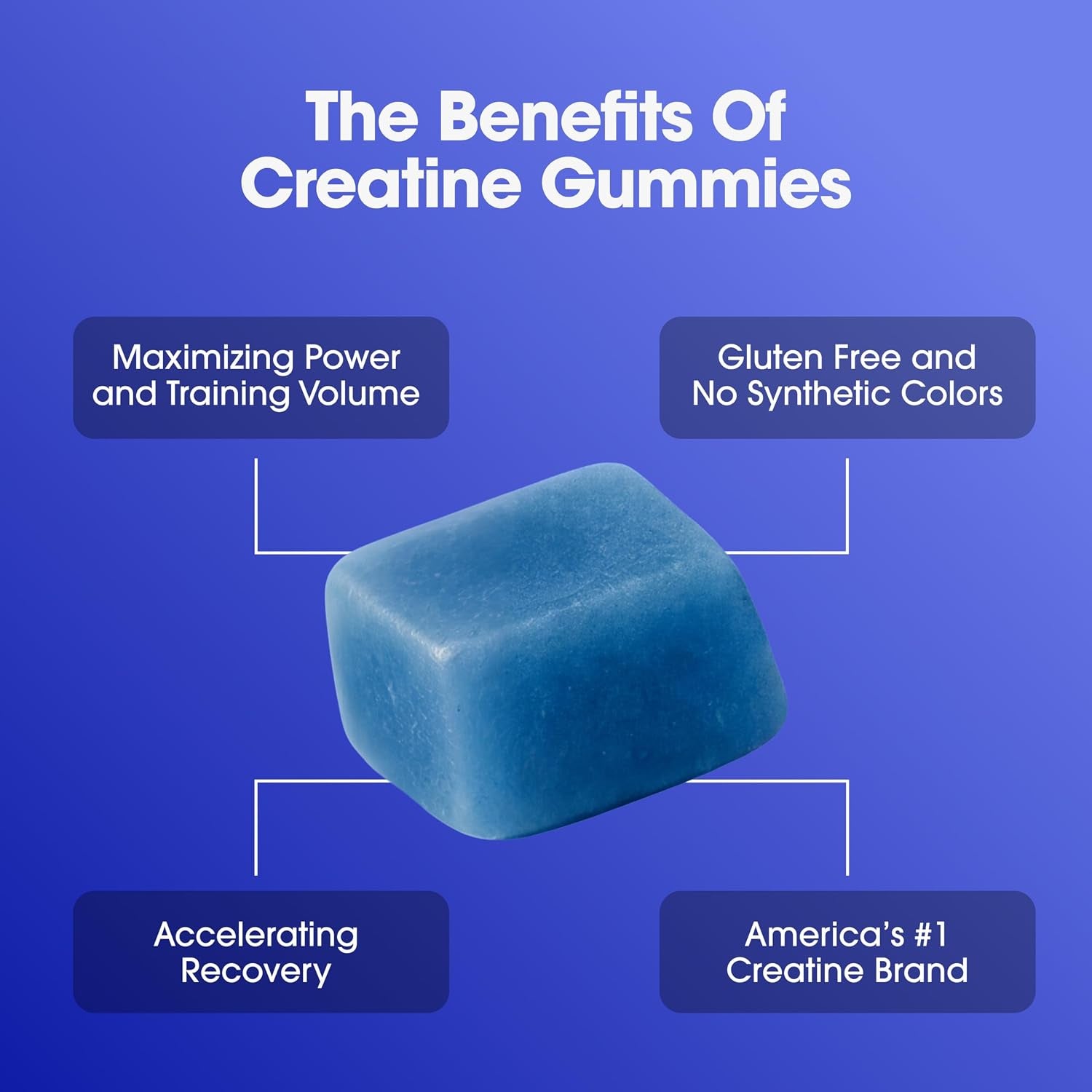 Optimum Nutrition Creatine Monohydrate Gummies, Blue Raspberry Flavor, 105 Count, 35 Servings, 5G Creatine per Serving (Packaging May Vary)