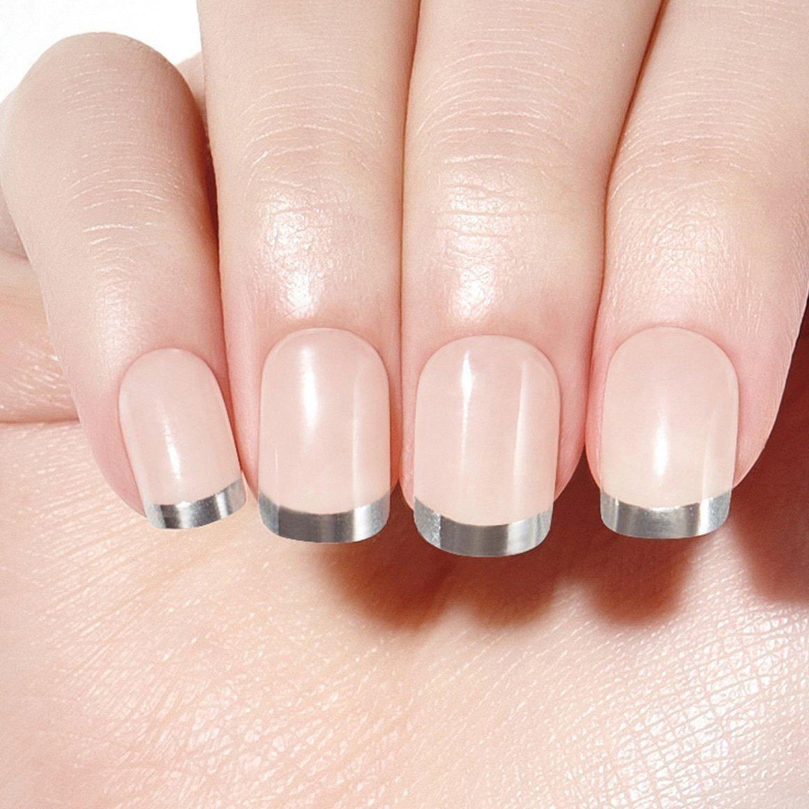 [DASHING DIVA] MAGIC PRESS DESIGN 30 Tips #Silver Slim French - Glam Global UKDASHING DIVA