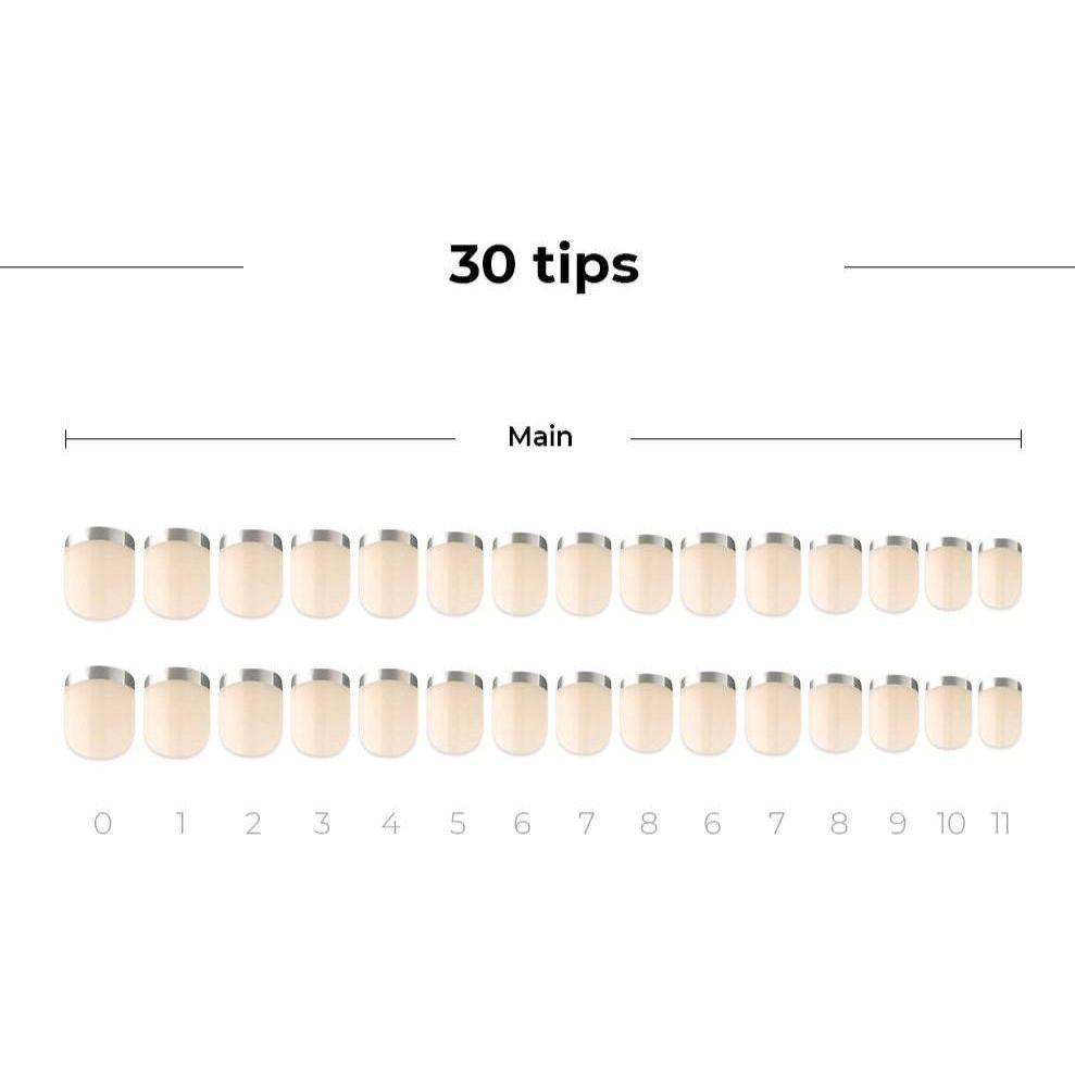 [DASHING DIVA] MAGIC PRESS DESIGN 30 Tips #Silver Slim French - Glam Global UKDASHING DIVA