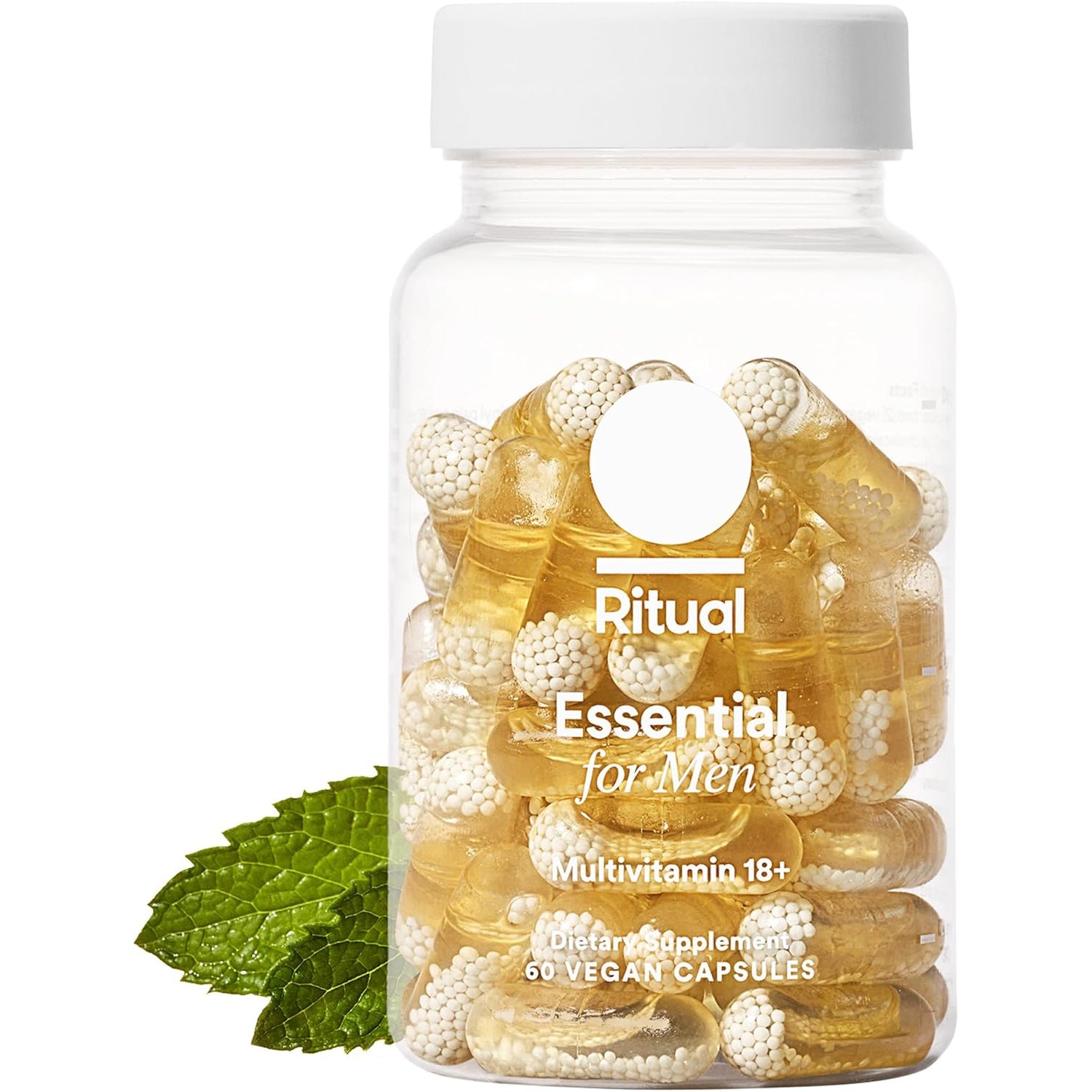 Ritual Men’S 18+ Daily Multivitamin - Key Essential Vitamins and Minerals to Support Energy, Muscle, Heart, Brain Health* - Including Zinc, D3, B12, A, K2 - Vegan - Mint - 60 Capsules - 30 Servings