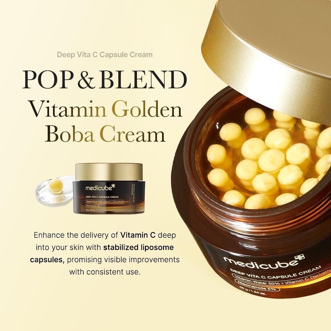 Medicube Deep Vita C Capsule Cream - 50ml | Brightening & Hydrating Vitamin C Cream - Glam Global UKMedicube