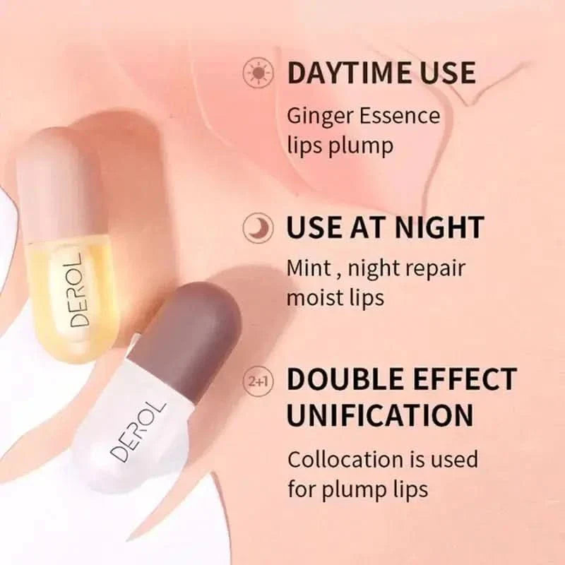 DEROL™ Lip Plumper Kit | Day & Night Lip Treatment - Vegan & Cruelty - Free - Glam Global UKDEROL