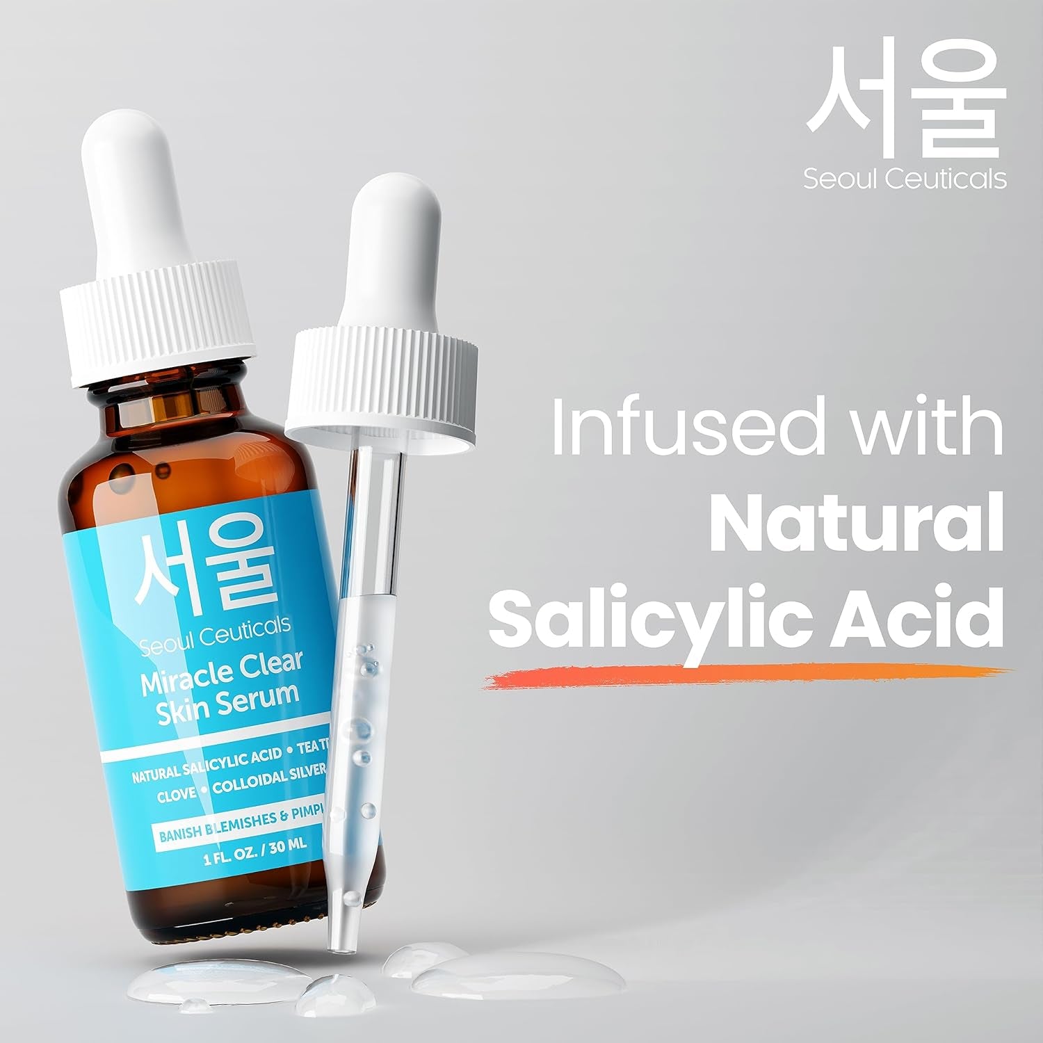 SeoulCeuticals Korean Acne Serum – Salicylic Acid, Tea Tree & Clove for Acne-Prone Skin & Even Skin Tone | 30ml | K-Beauty