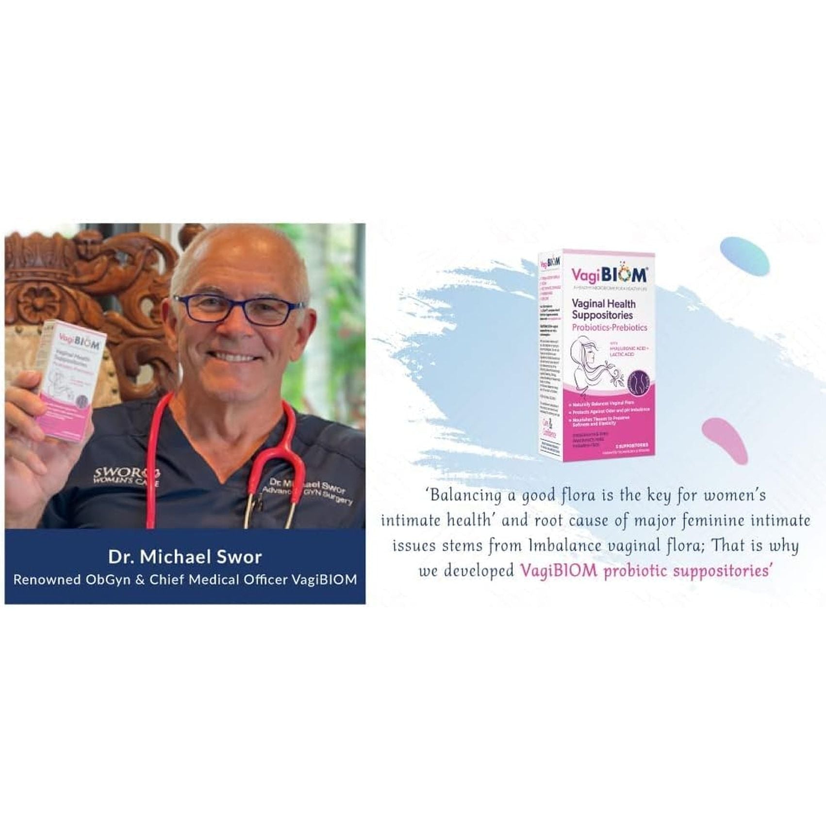 VagiBiom Vaginal Health Suppositories – 2 Suppositories (Travel Pack) | Probiotic pH Balance & Odor Control