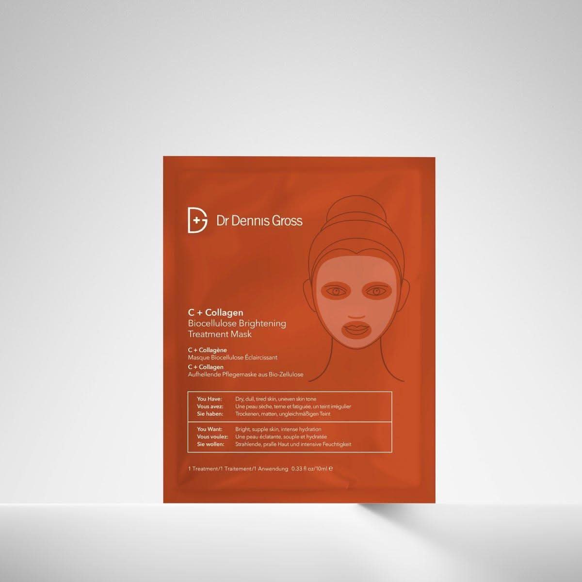 Dr Dennis Gross C+ Collagen Biocellulose Brightening Treatment Mask - Glam Global UKDr Dennis Gross