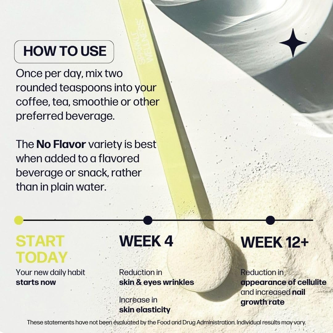 Sparkle Wellness Marine Skin Boost plus (No Flavor) [30-Serves] | Collagen Powder Supplement with Marine-Derived VERISOL Bioactive Hydrolyzed Collagen Peptides, Vitamin C & Hyaluronic Acid