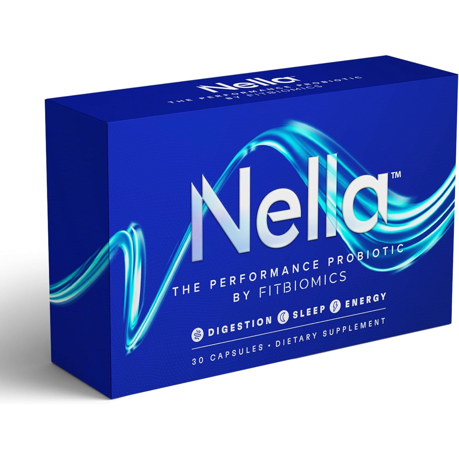 Nella by Fitbiomics live culture supplement, 30 capsule bottle