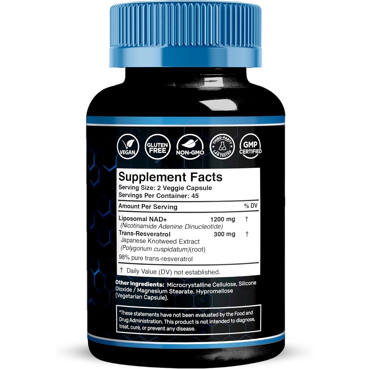 Wellness LABSRX Liposomal NAD Supplement, 1500Mg - NAD Resveratrol Supplement for Women and Men, NAD+ Support Cellular Health, Energy & anti Aging - 90 Count
