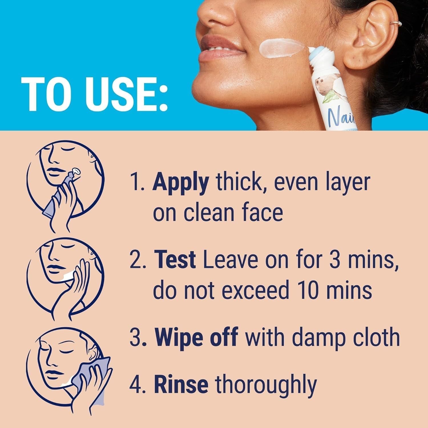 NAIR Prep & Smooth Face Hair Remover – 50g | Gentle Facial Hair Removal & Exfoliation