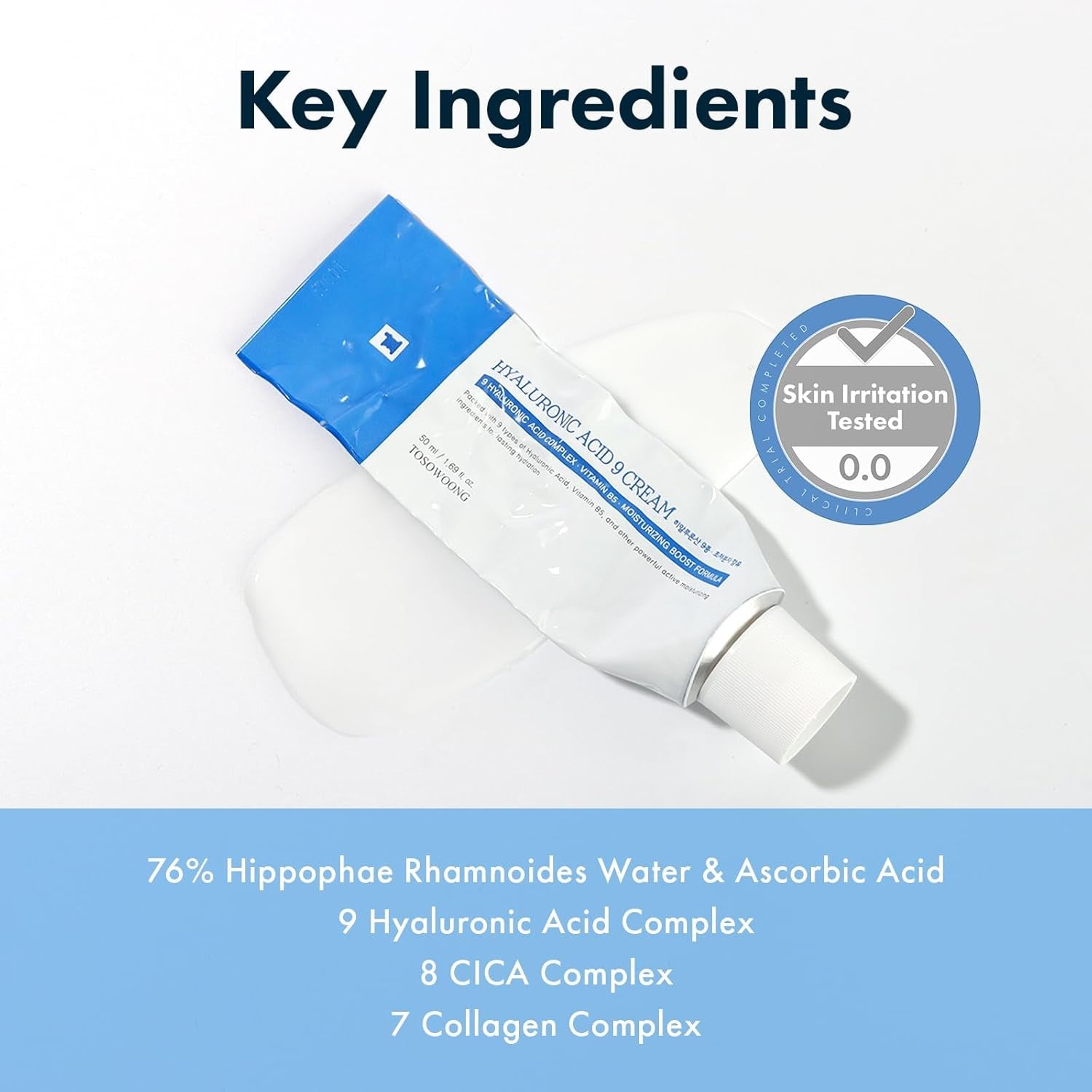 TOSOWOONG Hyaluronic Acid 9 Cream – 50ml | Intense Hydration & Skin Barrier Support for All Skin Types