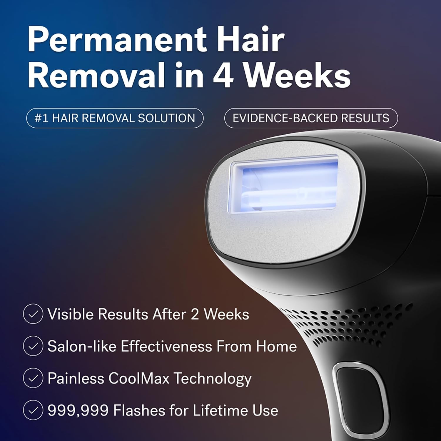 MICHAEL TODD BEAUTY - LUMOS Laser IPL Hair Removal for Women and Men, 50°F Coolmax Technology, 999,999 Flashes, 3 in 1 W/Skin Sensor for Nearly Painless, Permanent Hair Removal
