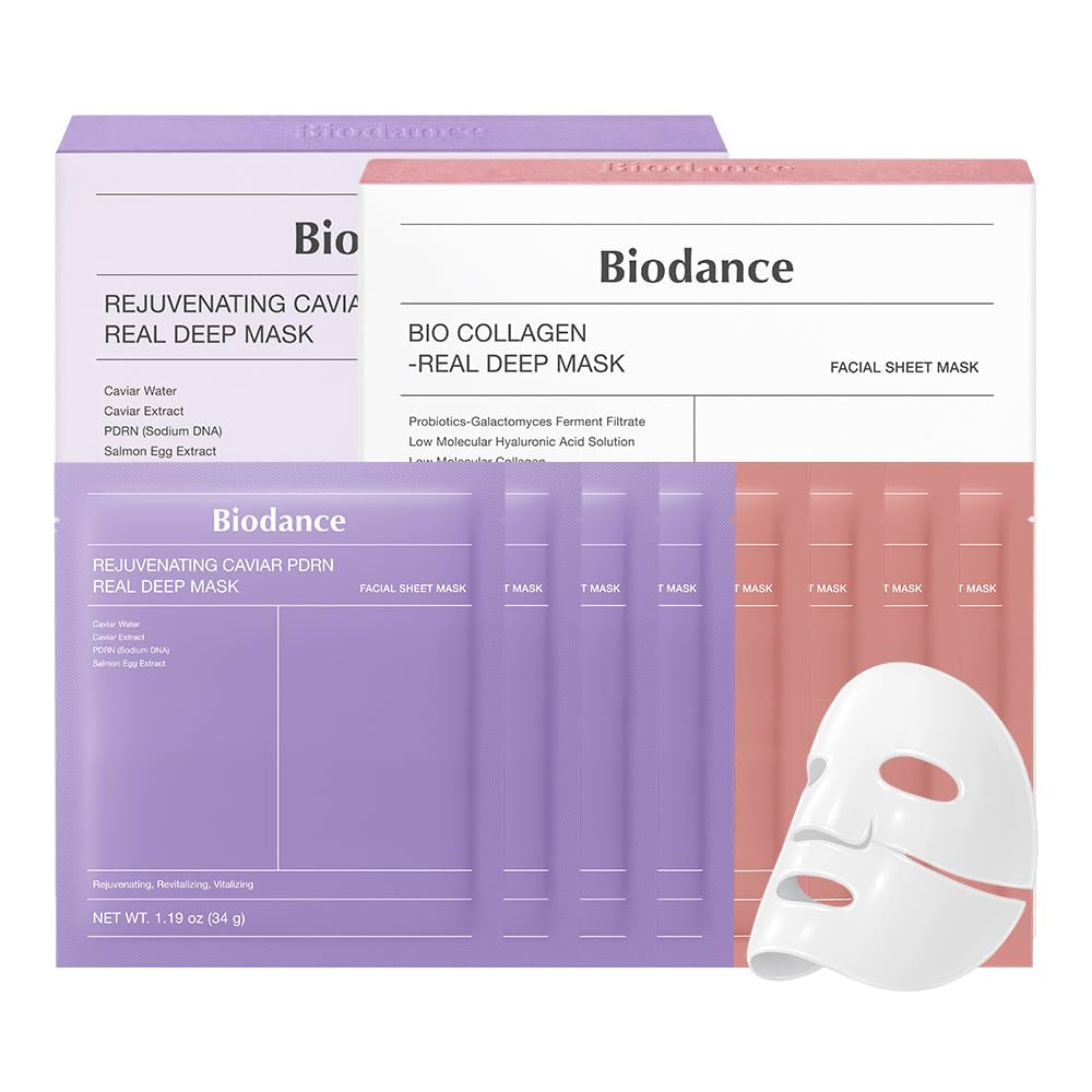 BIODANCE Caviar PDRN & Bio-Collagen Real Deep Overnight Gel Mask Duo | Glass Skin Set | Plumping Hydration & Firming | Korean Skincare Gift Set
