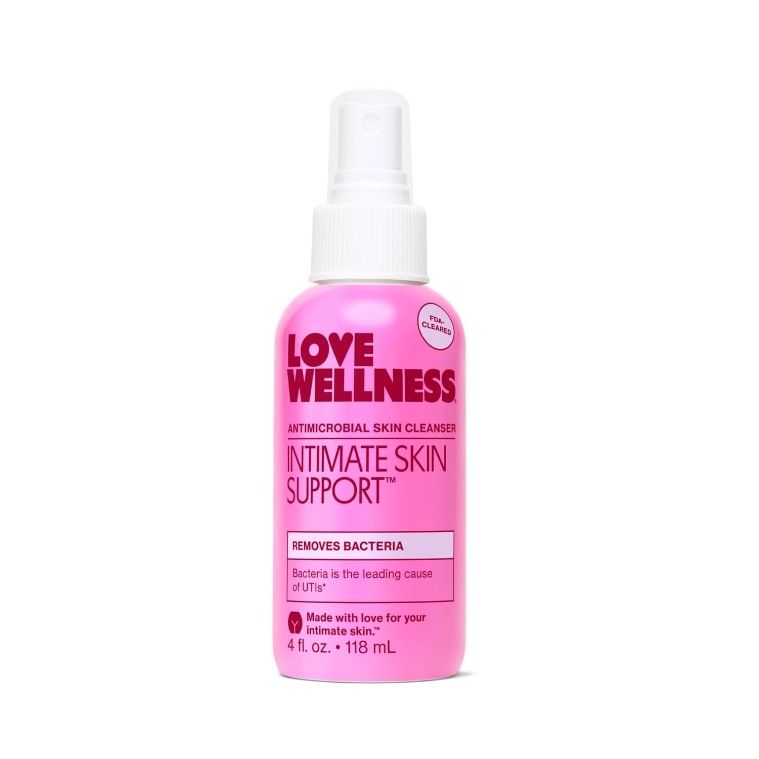 Love Wellness Hypochlorous Acid Intimate Cleanser Spray – FDA-Cleared pH Balanced Formula for Irritated Skin & Buildup Removal | Fragrance-Free | 120ml