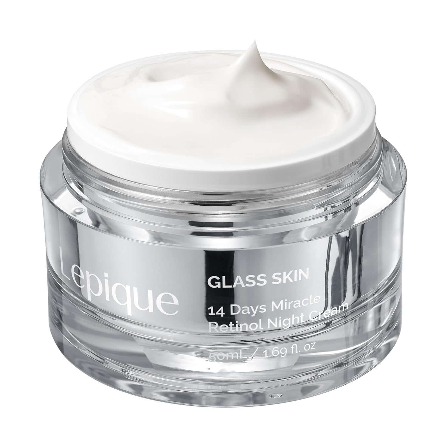 Lepique Retinol Night Cream 1.69Oz - No.1 Korean Premium Overnight Repair Cream for Face and Neck - Collagen, Centella, Hyaluronic Acid - anti Aging, Acne, Moisturizer, Face Cream, Hydrating, Firming