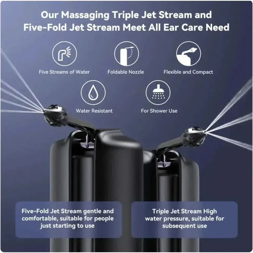Electric Ear Cleaner with Cleaning Tools – Rechargeable Ear Irrigation System with Multiple Nozzles - Glam Global UKGlam Global UK