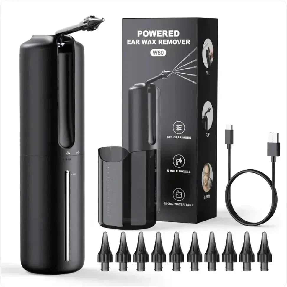 Electric Ear Cleaner with Cleaning Tools – Rechargeable Ear Irrigation System with Multiple Nozzles - Glam Global UKGlam Global UK