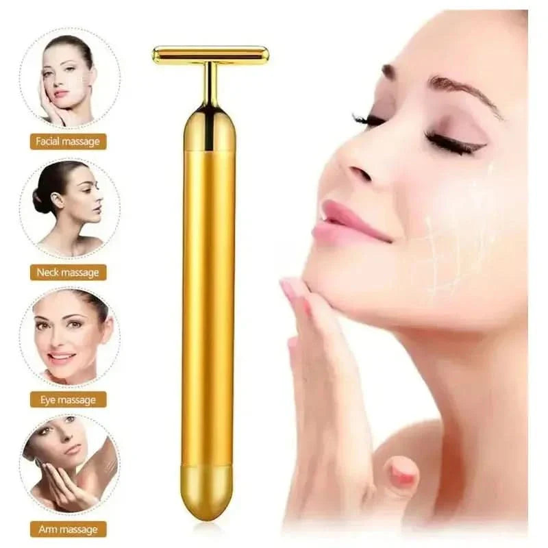 Energy 24K Gold T Beauty Bar Facial Roller Massager - Glam Global UKGlam Global UK