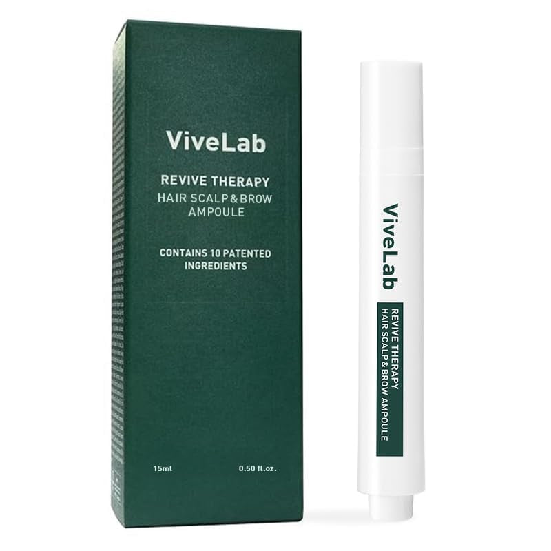 Vivelab Rosemary & Multi-Peptide Hair Growth Serum - Targeted Roll on Scalp Treatment for Thicker Hair Density, Clinically Tested for Healthier Hairline & Brows