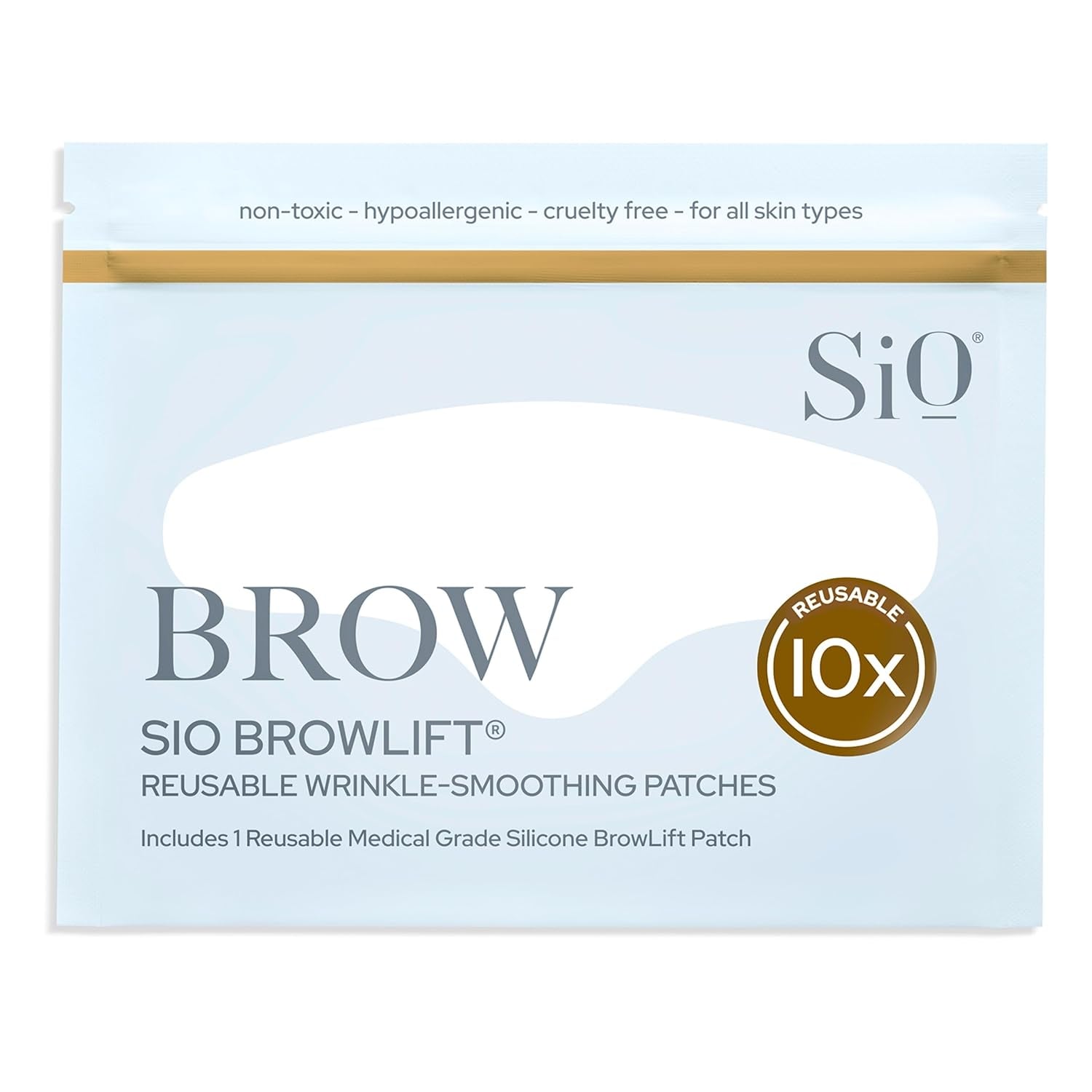 Sio Beauty Mid-Brow 11'S Lift - Wrinkle-Smoothing, Medical-Grade Silicone Patches for Fine Lines - Reusable up to 10X - Cruelty-Free & Eco-Friendly Beauty Patches for between Eyebrows - 2 Patches