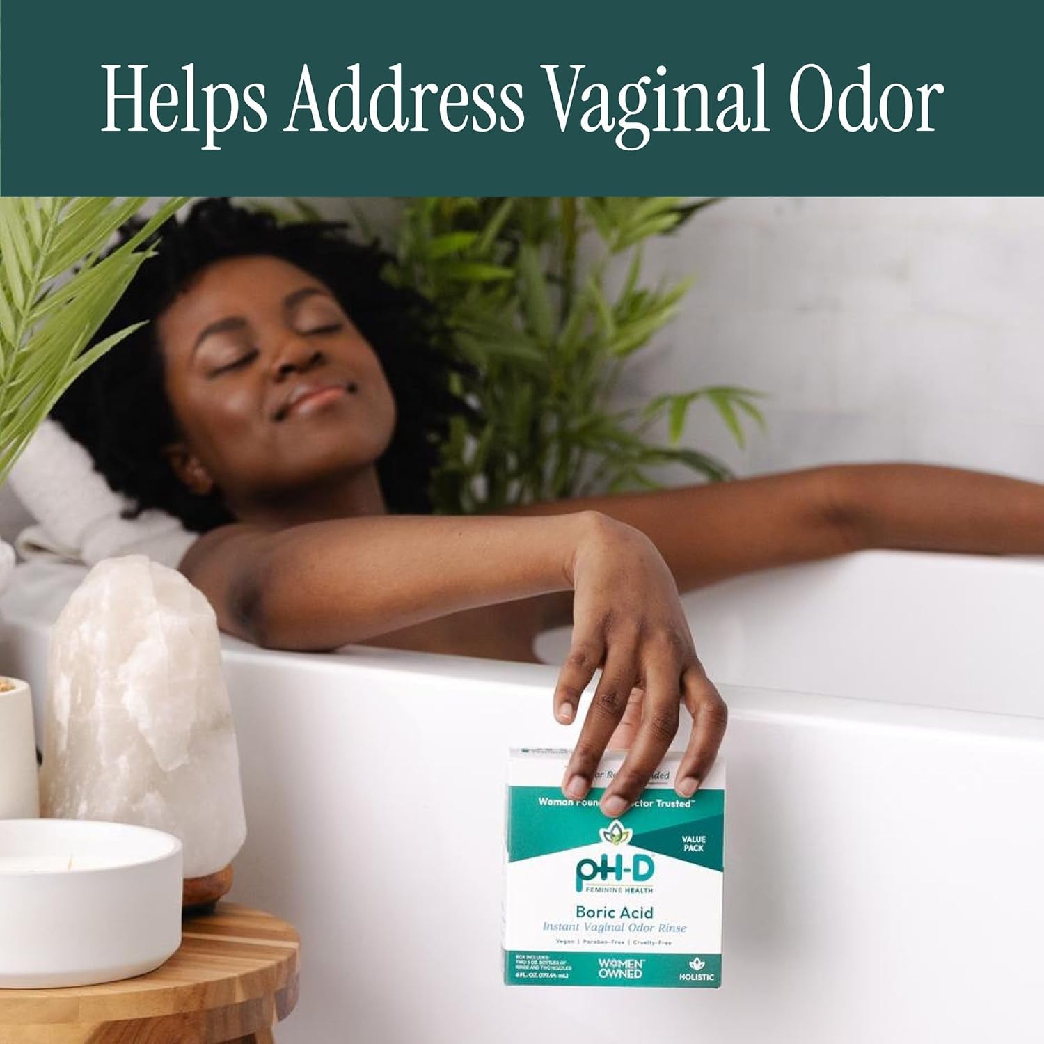 pH-D Feminine Health Boric Acid Odour Rinse – Instant Vaginal Odour Control | Vegan & Paraben-Free | 2 x 90ml, (3 Fl Oz, Pack of 2)