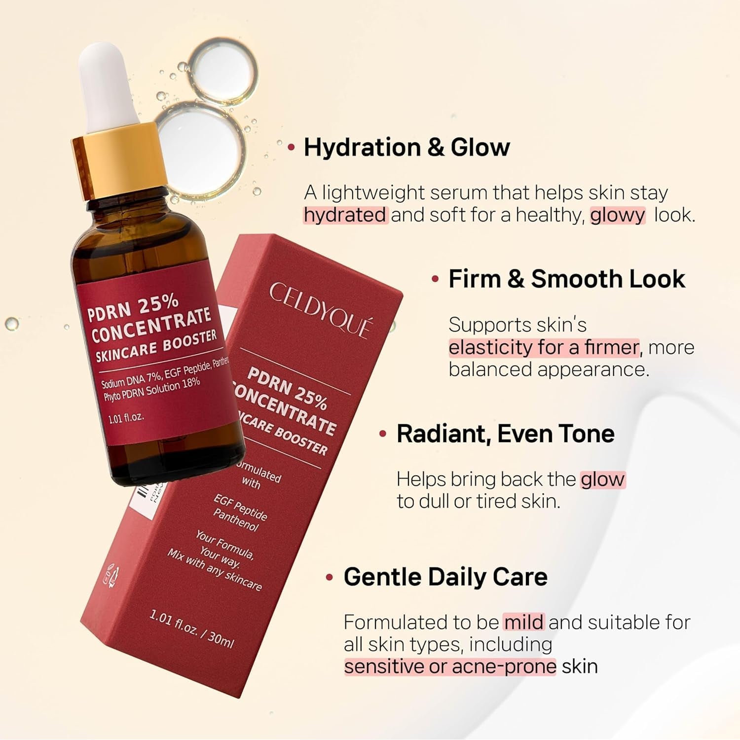 Cleosis Salmon DNA PDRN 250,000ppm Serum – EGF Peptide & 25% Growth Factor Anti-Ageing Booster | Microneedling Compatible | 30ml | Korean Skincare