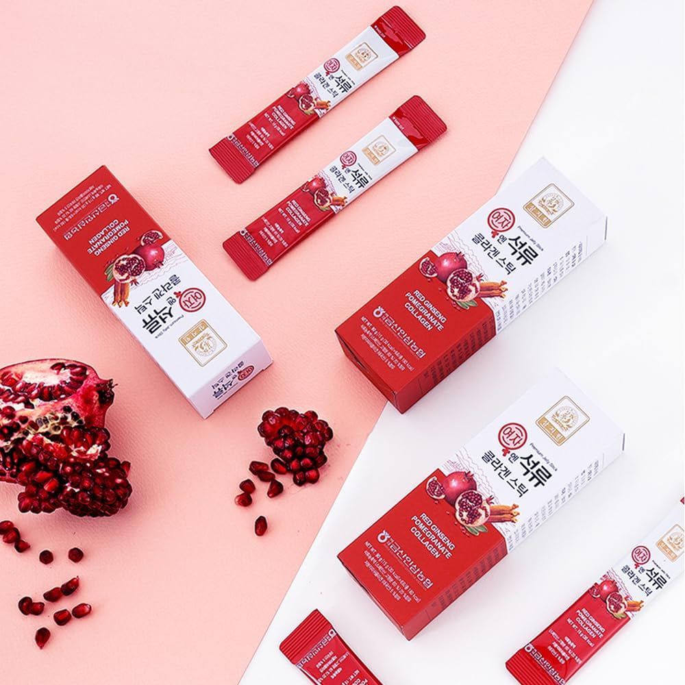 Vtelor Pomegranate Collagen Jelly Stick – 30 Sticks (5 Packs) | Skin, Hair & Nail Support