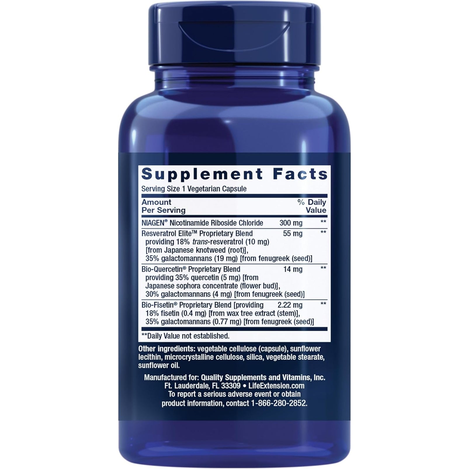 Life Extension NAD+ Cell Regenerator & Resveratrol Elite – Nicotinamide Riboside, Quercetin & Fisetin for Healthy Ageing & Heart Health | 30 Capsules