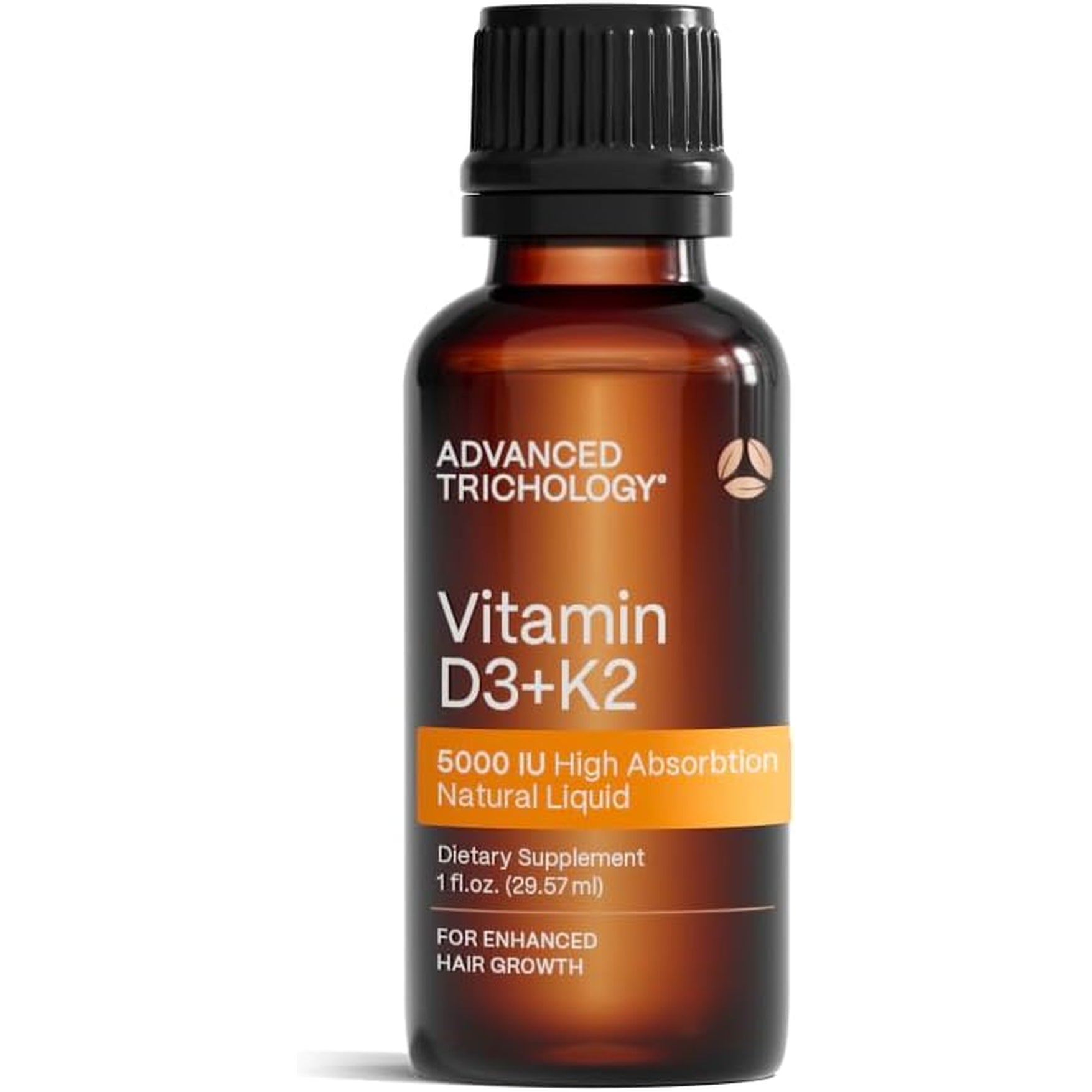 Advanced Trichology Vegetarian Liquid Vitamin D3 + K2 – 5000 IU High Absorption – 1000 IU per Drop – 6 Month Supply – Gluten Free 365 Vitamin D3 + K2 – 1 Fluid Ounce (Pack of 1)