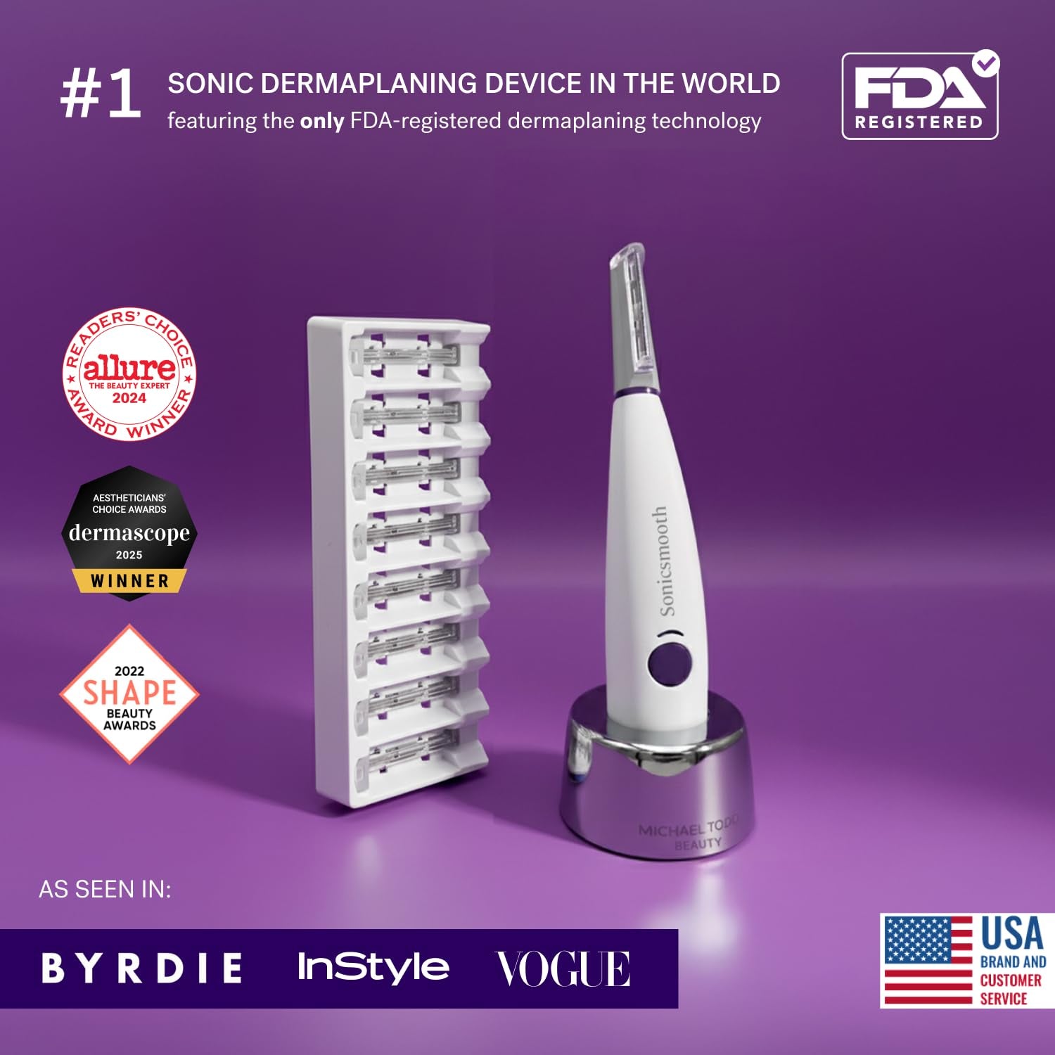 Michael Todd Beauty Sonicsmooth Dermaplaning Razor & Eyebrow