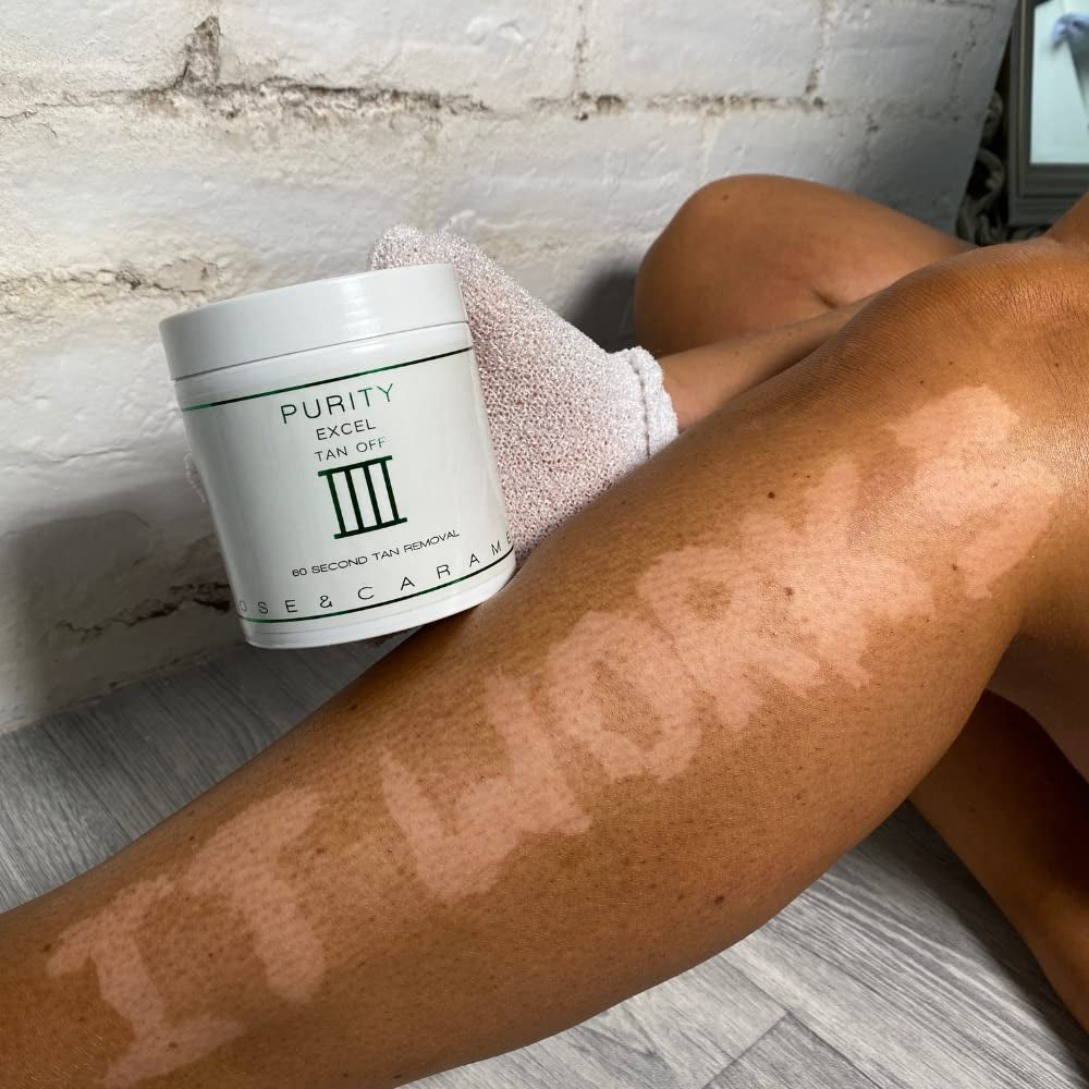 Rose & Caramel Purity Excel 60 Second Tan Remover – 440ml | Fastest Fake Tan Removal with Mango & Pomegranate Scent