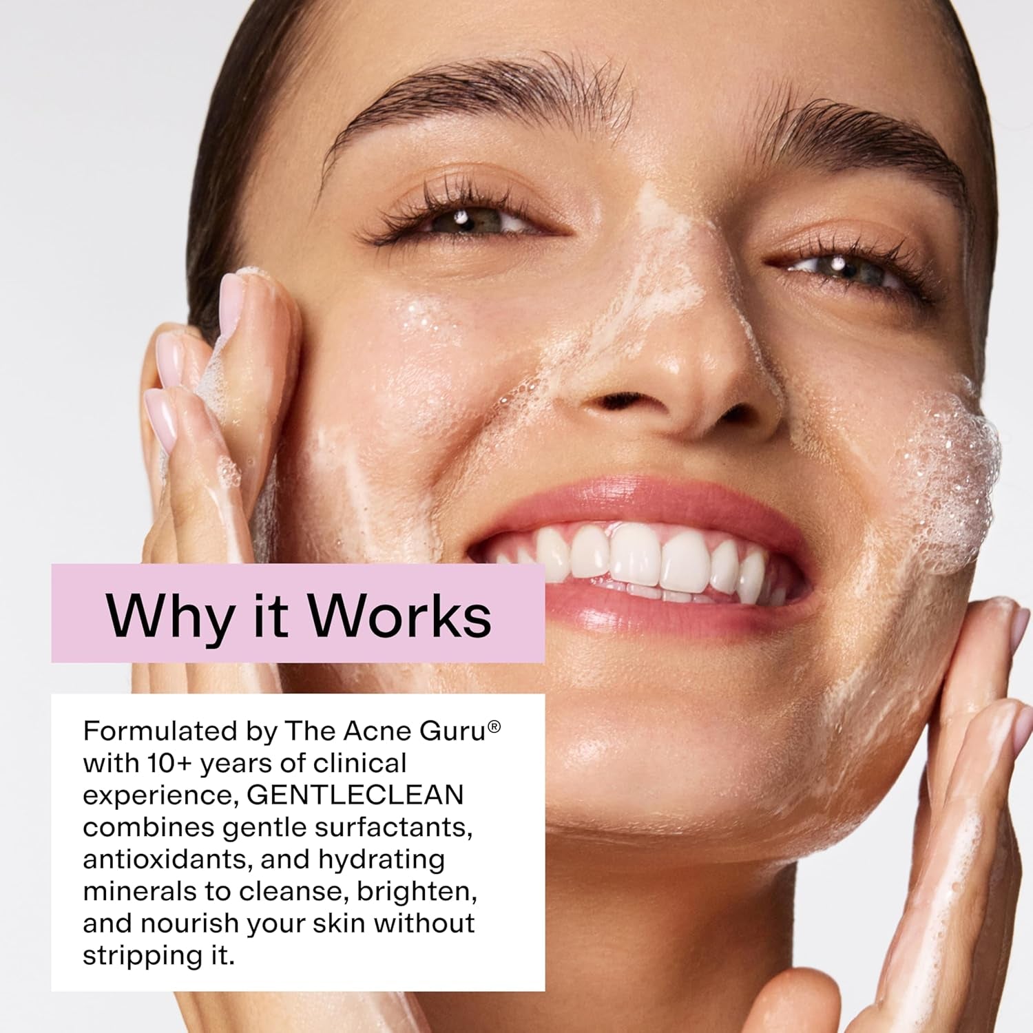 CLEARSTEM - GENTLECLEAN Vitamin C Infused Calming Wash - Facial Cleanser, Makeup Remover - Goldenseal + Green Tea - Facial Skin Care Products - Gluten Free, Cruelty Free - 6 Fl Oz / 180Ml