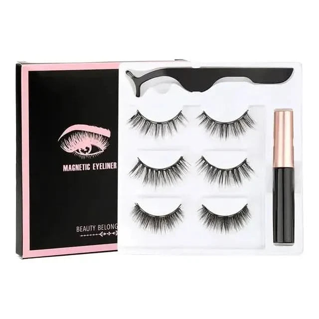 Magnetic Eyelashes Set with Waterproof Eyeliner and Tweezer - Glam Global UKGlam Global UK