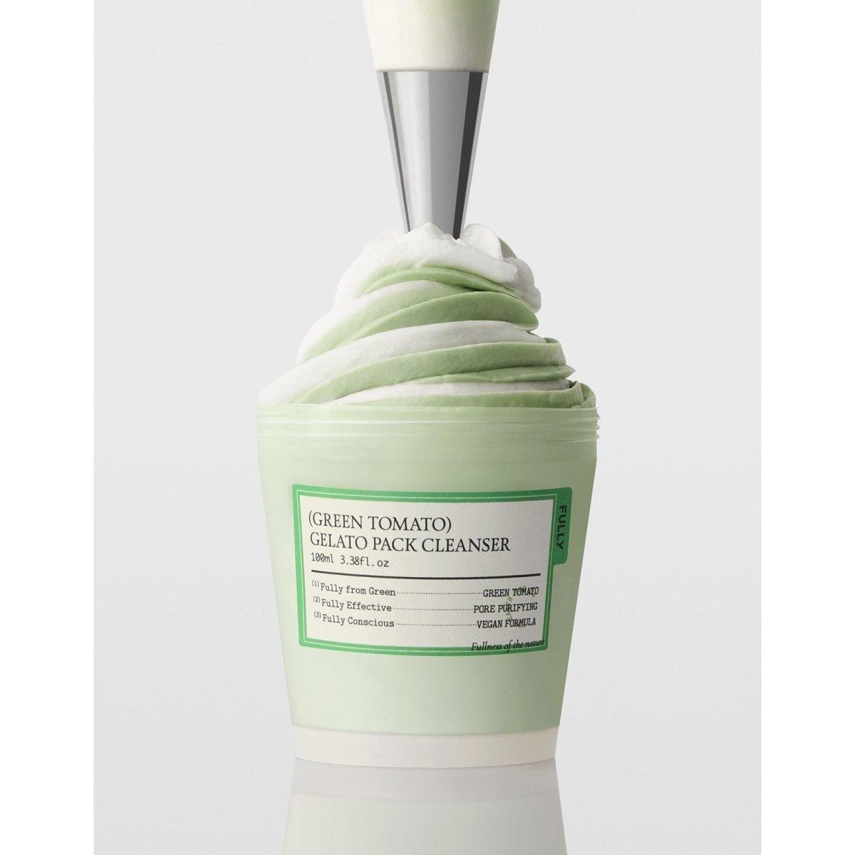 FULLY GREEN TOMATO GELATO PACK CLEANSER – Vegan Clay Mask with Green Tomato Extract &amp; Centella Asiatica (100ml) - Glam Global UKFULLY