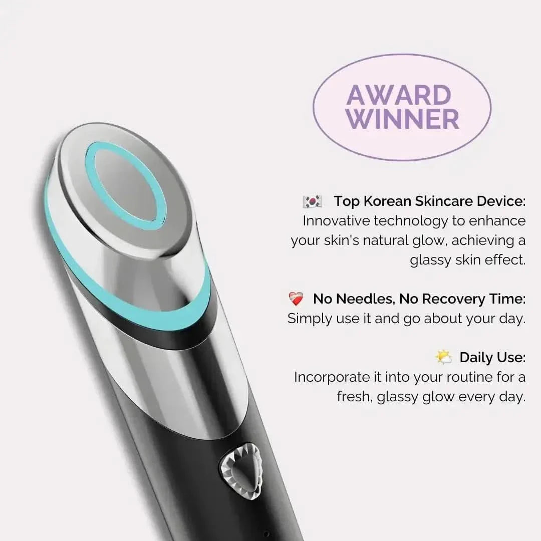 GlowGlass Booster Facial Light Therapy Wand – 4 - in - 1 LED Skincare Solution for Radiant Skin - Glam Global UKGlowGlass