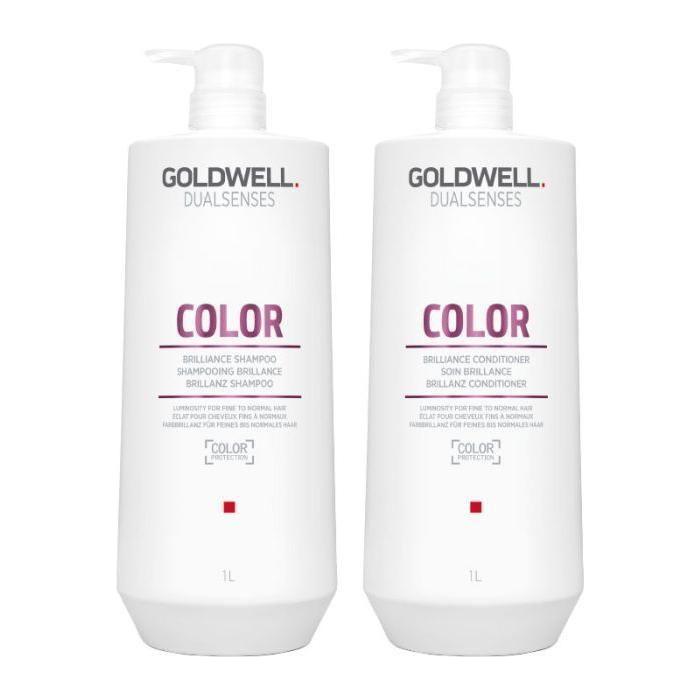 Goldwell Dualsenses Color Brilliance 1000ml Duo Pack Shampoo & Conditioner - Glam Global UKGoldwell Dualsenses