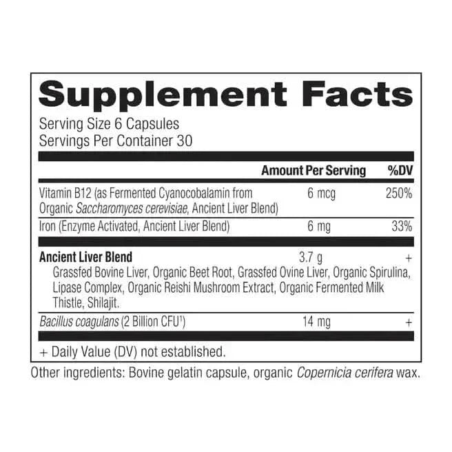 Ancient Nutrition Grass - Fed Liver - 180 Capsules - Glam Global UKAncient Nutrition