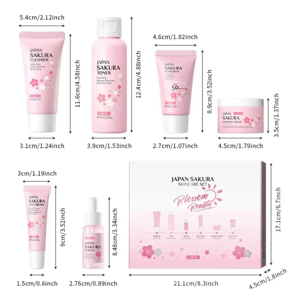 Japan Sakura Skincare Gift Set – 6 Essential Products for Radiant, Youthful Skin - Glam Global UKJapan Sakura