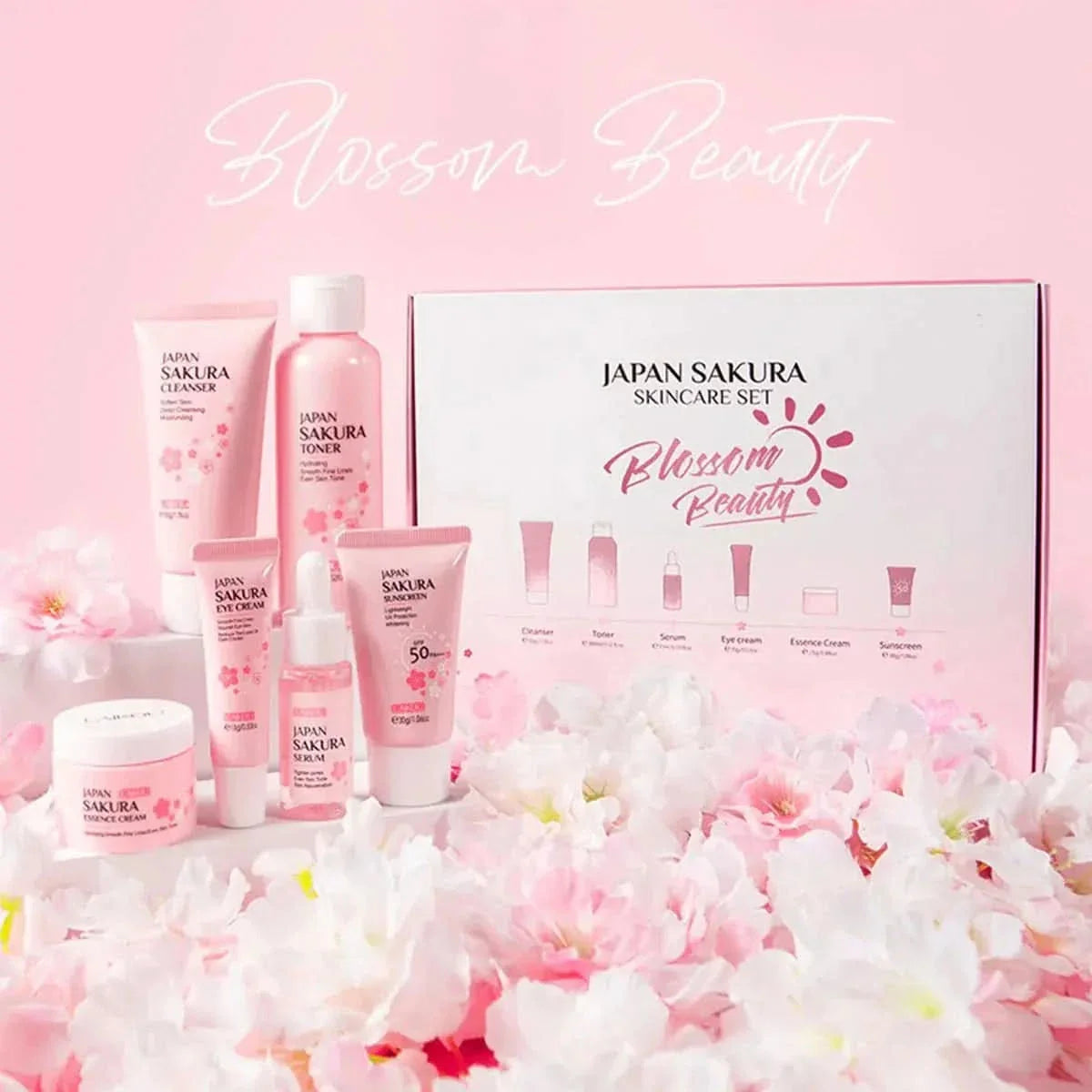 Japan Sakura Skincare Gift Set – 6 Essential Products for Radiant, Youthful Skin - Glam Global UKJapan Sakura
